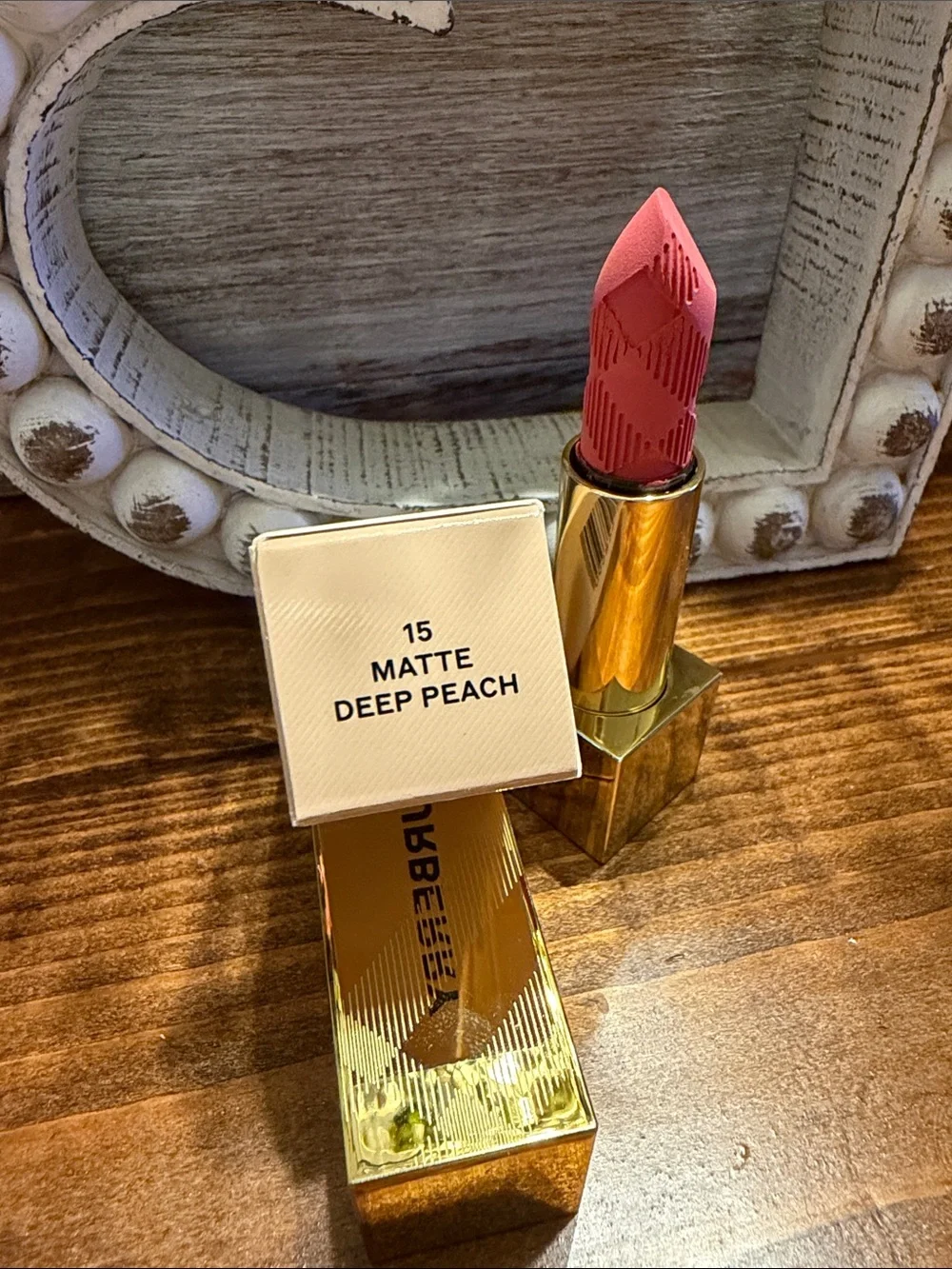 Burberry Kisses Matte Lipstick color Deep Peach